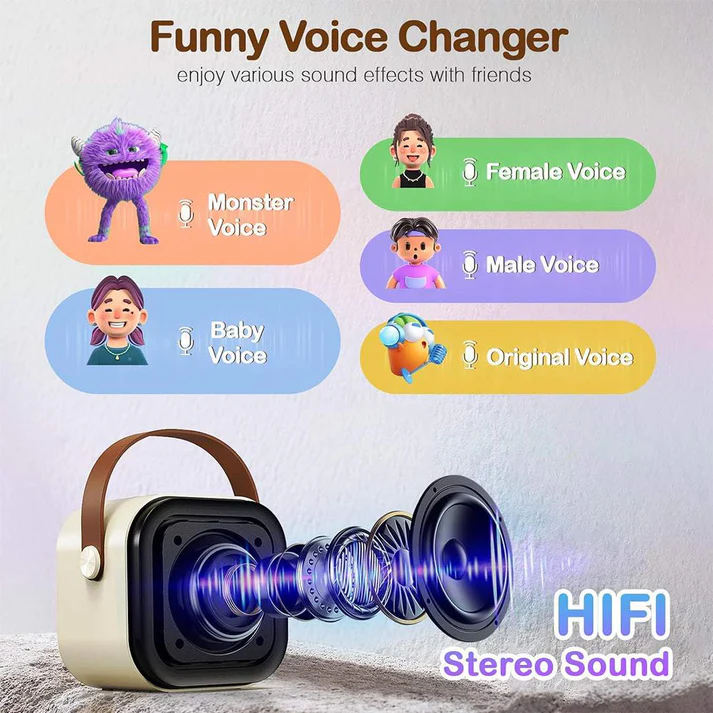 Tecsox Karaoke Mic with Speaker & Voice Changing Option