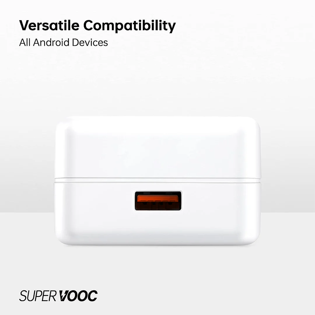 Tecsox Upto 8 A Super Vooc Charger with 100 Fast Charging Speed 